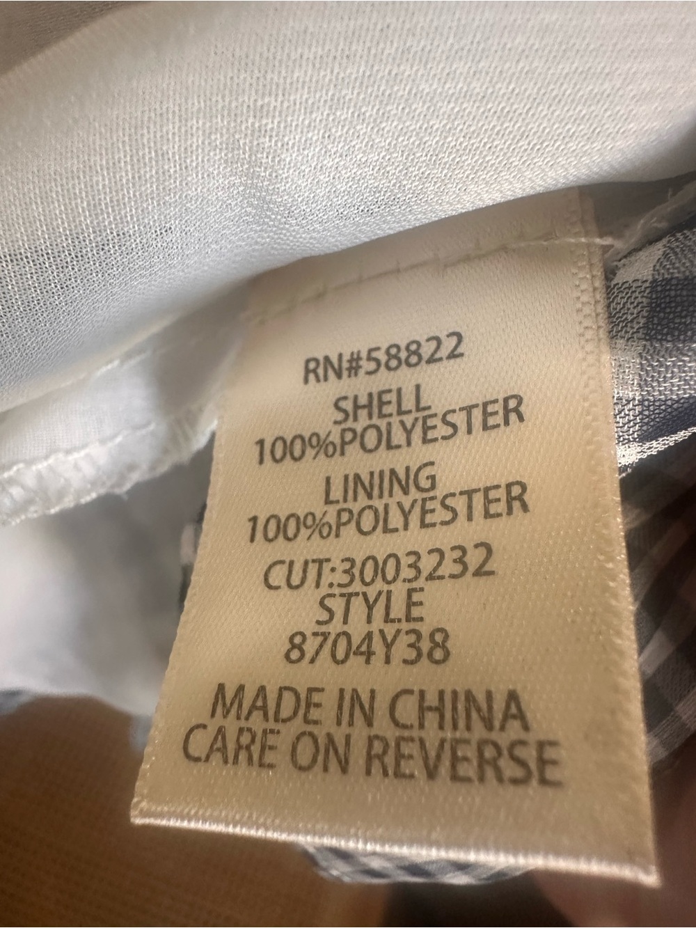 Max Studio Navy and White Gingham Ruffle Wrap Blouse - Picture 7 of 8